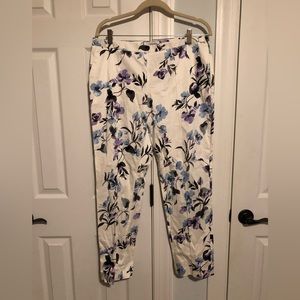 Calvin Klein NWT Never Worn Purple Floral Dress/Work Pants. Size 8.
